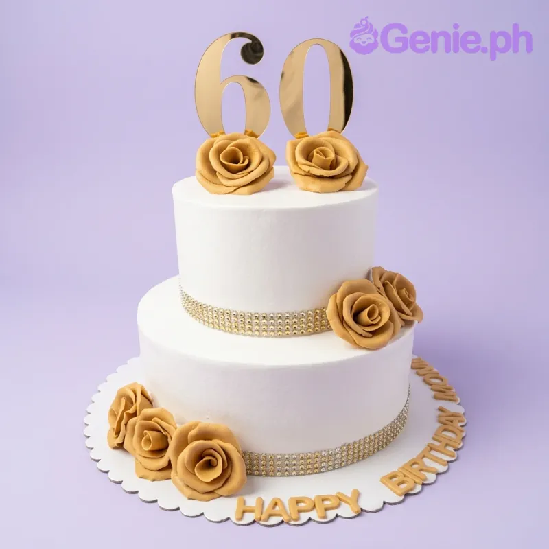 60th Birthday Senior Citizen Card Cake Design
