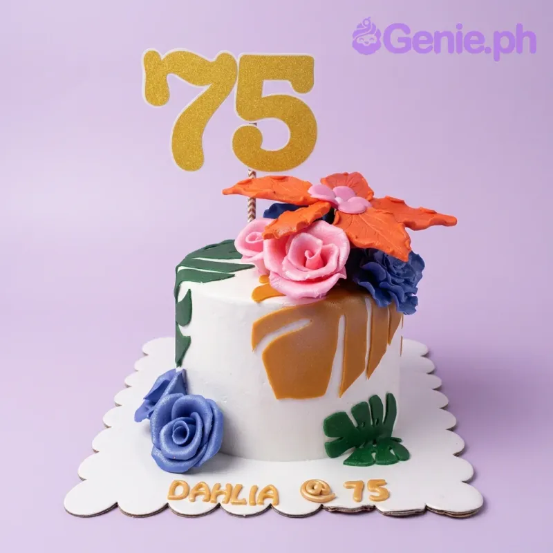 75th Birthday Tropical Cake Design