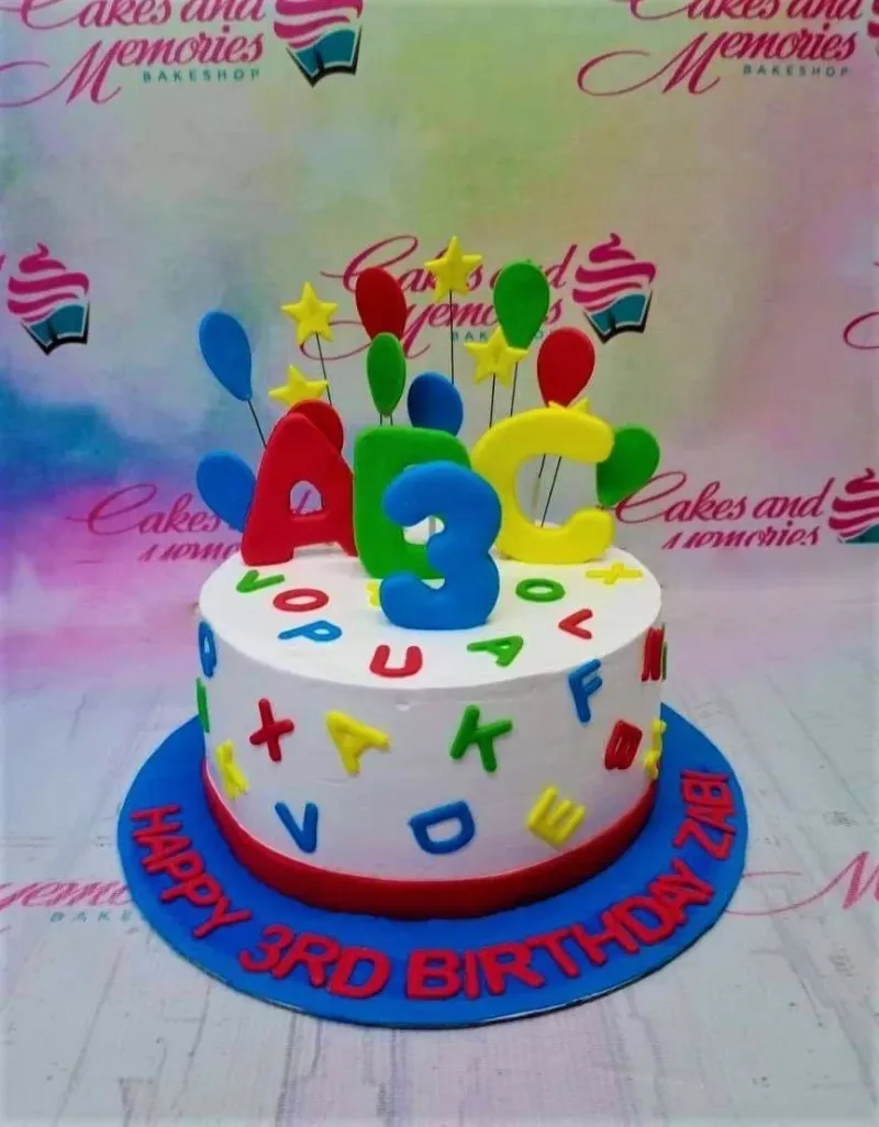 Abc Alphabet Balloon Cake Design