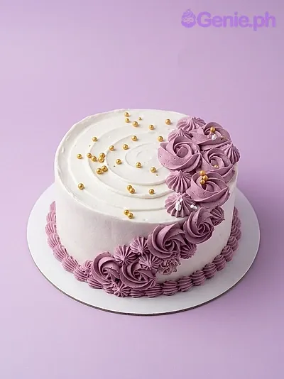 Abstract purple 1 Tier - white, gold, purple theme with gold dragees Abstract purple 1 Tier - white, gold, purple theme with gold dragees