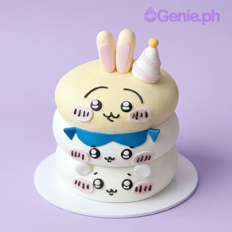 Animal Faces Bunny Cake Design