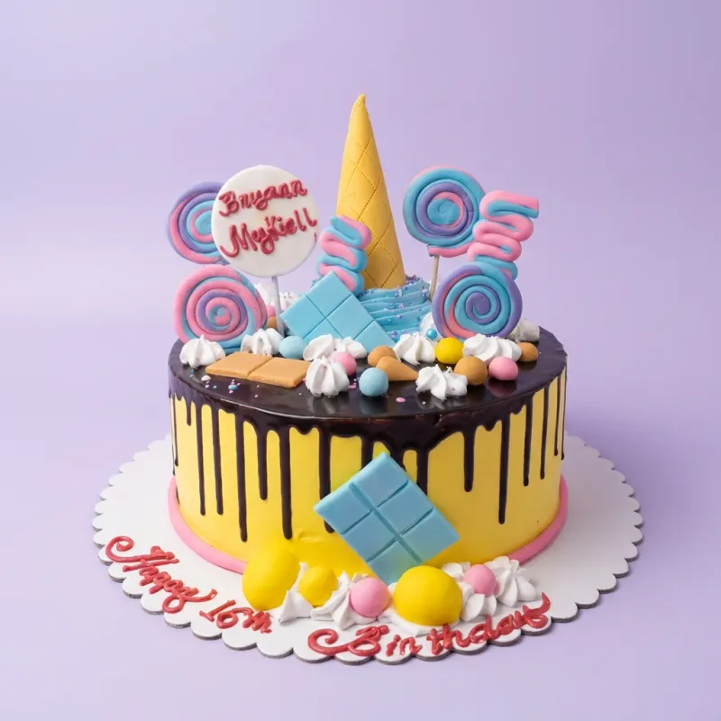 Animal Friends Cartoon Cake Design