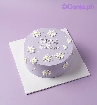 Anniversary Floral Purple Cakes Cake Design