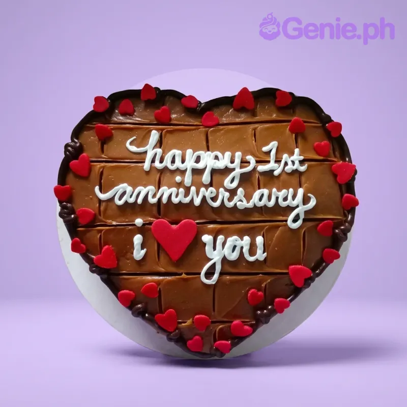 Anniversary Heart Valentines Cake Design