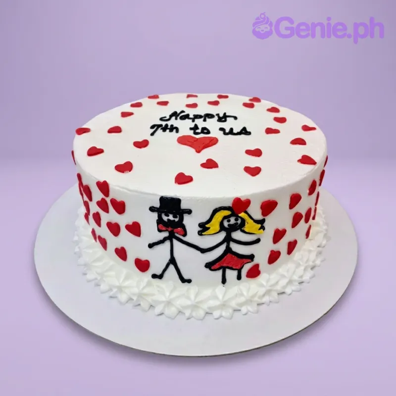 Anniversary Minimalist Love Cake Design