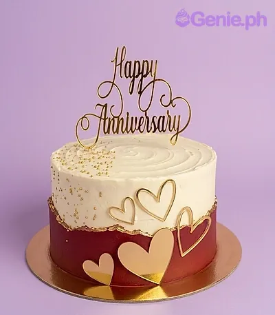 Anniversary Red Gold Cake