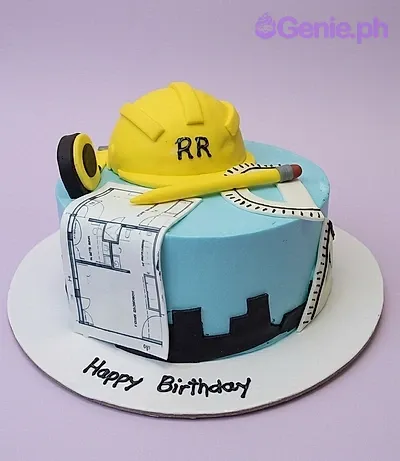 Architectural Blue Cake