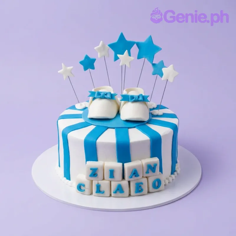 Baby Boy Christening Boy Cake Design
