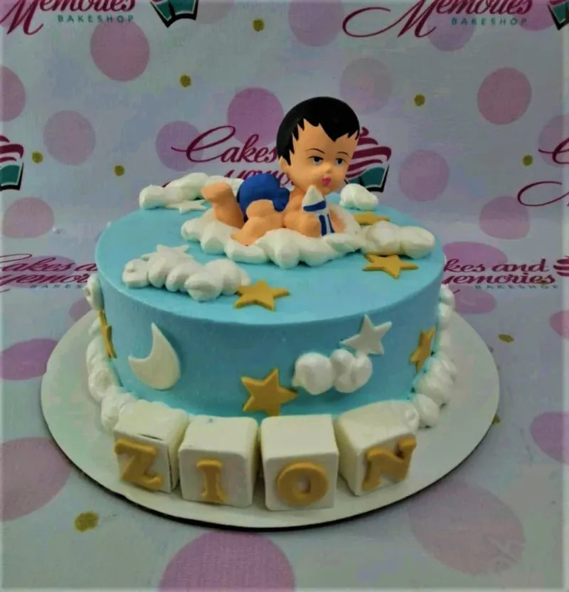 Baby Boy Christening Boy Cake Design