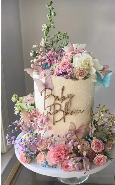 Baby In Bloom Floral Cake Design