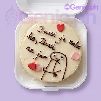 Bento Minimalist Doodle Cake Design