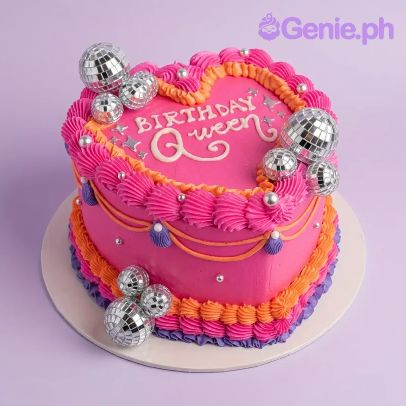 Birthday Queen Disco Cake Design
