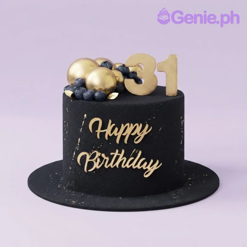 Black Gold Birthday Cake