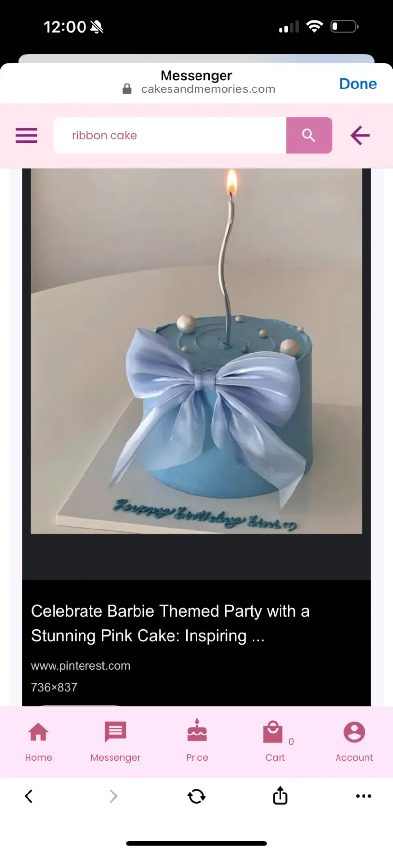 Blue Ribbon Birthday 1 Tier - silver, blue, light theme with silver wavy candle and medium white plastic balls Blue Ribbon Birthday 1 Tier - silver, blue, light theme with silver wavy candle and medium white plastic balls