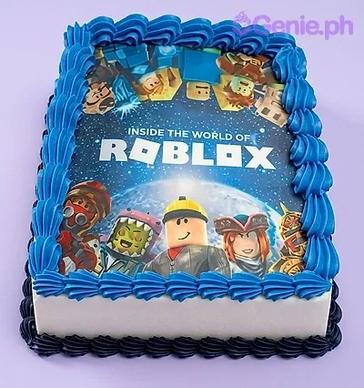 Blue Roblox Rectangle - colorful theme with Roblox edible photo Blue Roblox Rectangle - colorful theme with Roblox edible photo