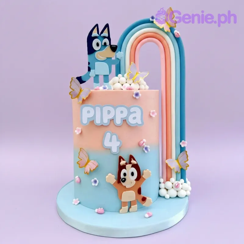 Bluey Rainbow Cake Design