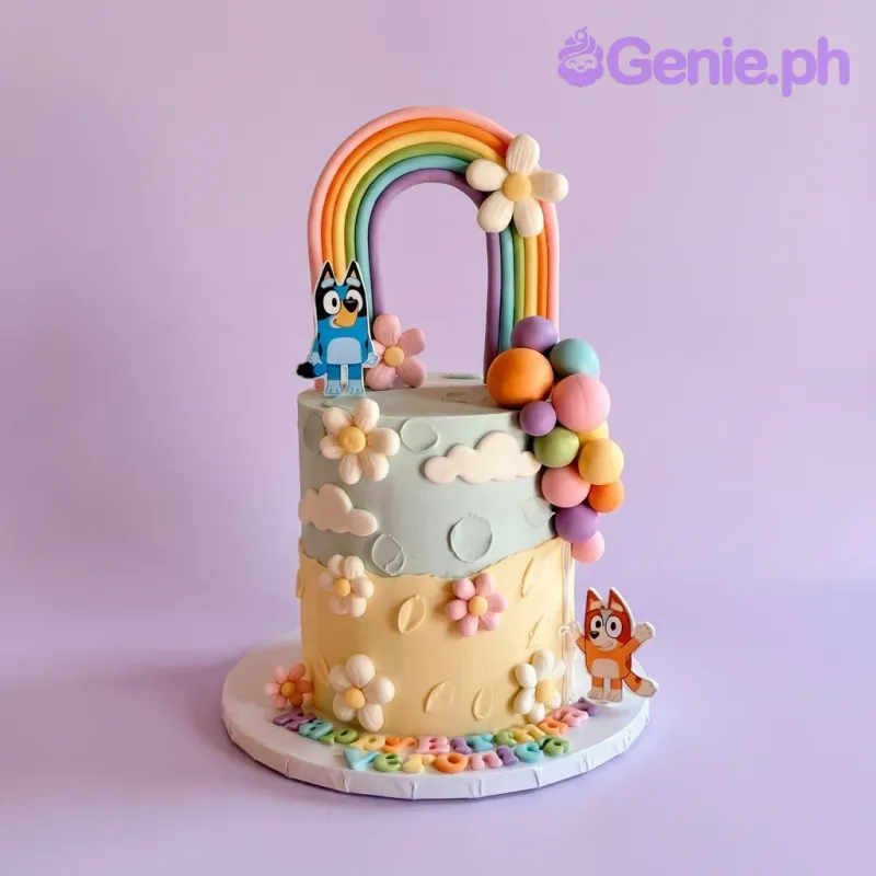 Bluey Rainbow Cake