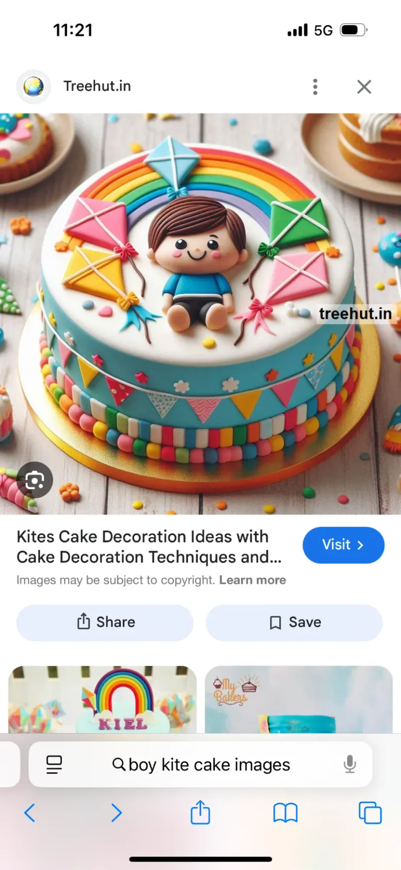 Boy Kite Rainbow Cake