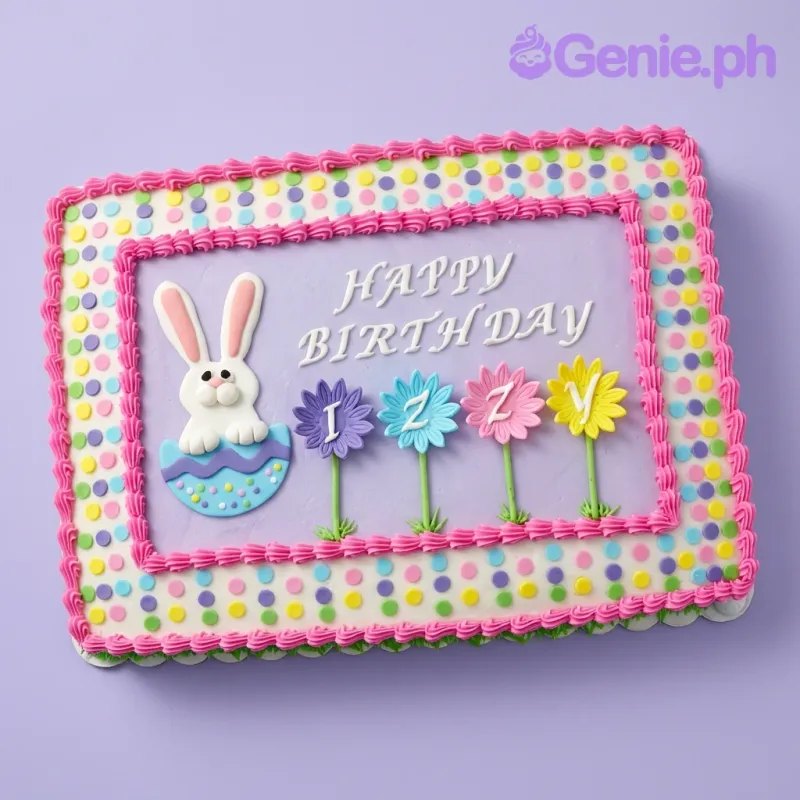 Bunny Birthday Easter Cake Design