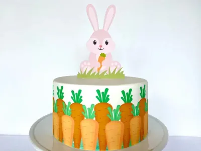 Bunny Carrot Easter Cake Design