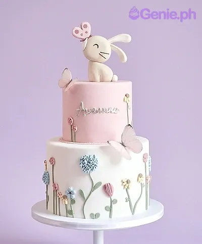 Bunny Garden Butterflies Cake Design