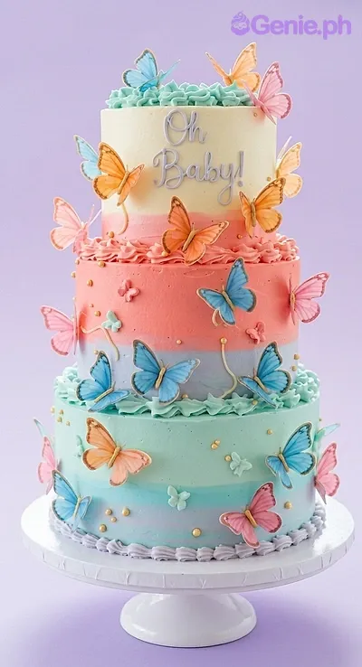 Butterfly Baby Shower Cake