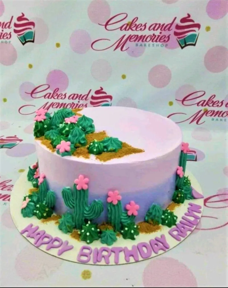 Cactus Garden Cake Design