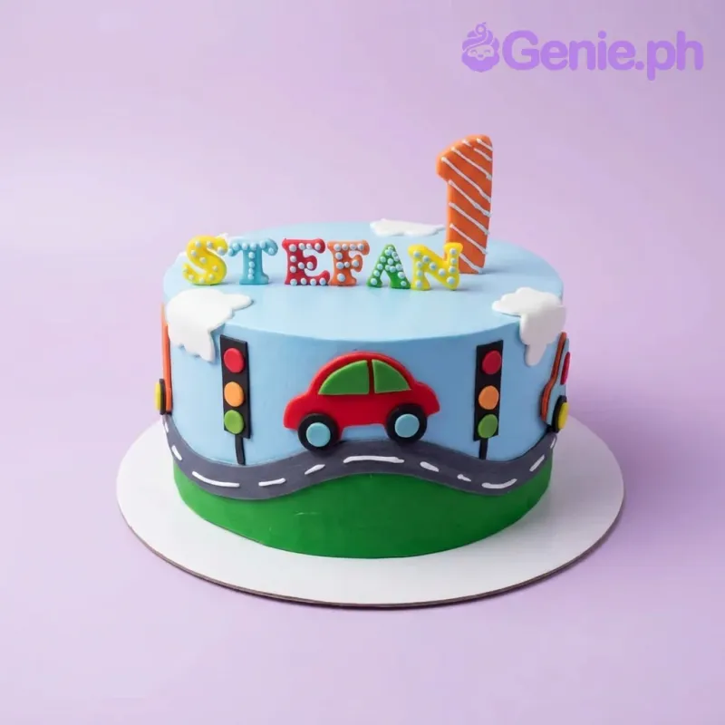Car Birthday Wheels Cake Design