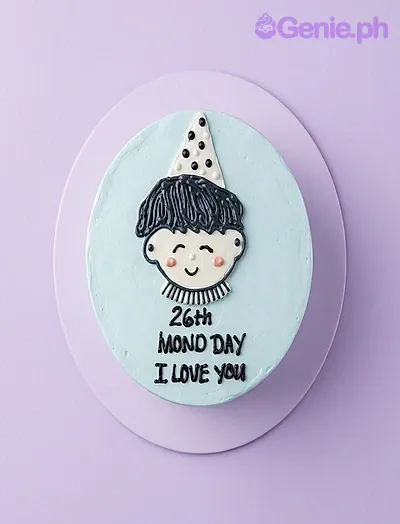 cartoon birthday blue Bento - colorful theme with cartoon face with hair and party hat cartoon birthday blue Bento - colorful theme with cartoon face with hair and party hat
