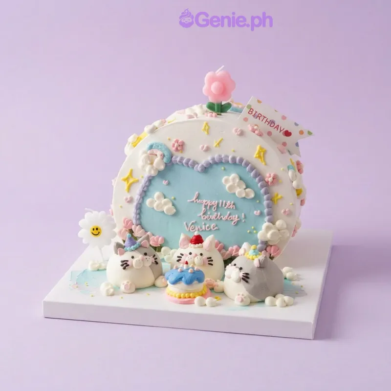 Cat Birthday Kids Cakes Cake Design