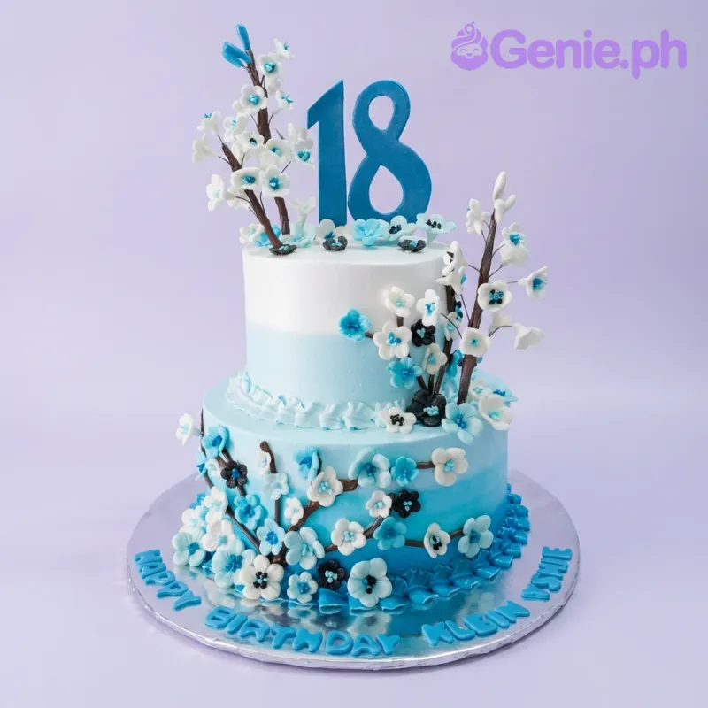 Cherry Blossom 18th Birthday Cake