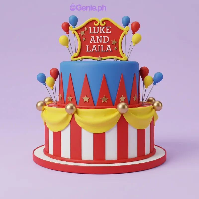 Circus Balloon Cake Design