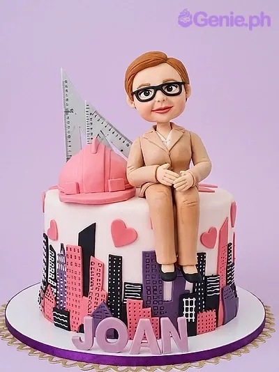 Construction Pink Suit Cake Design