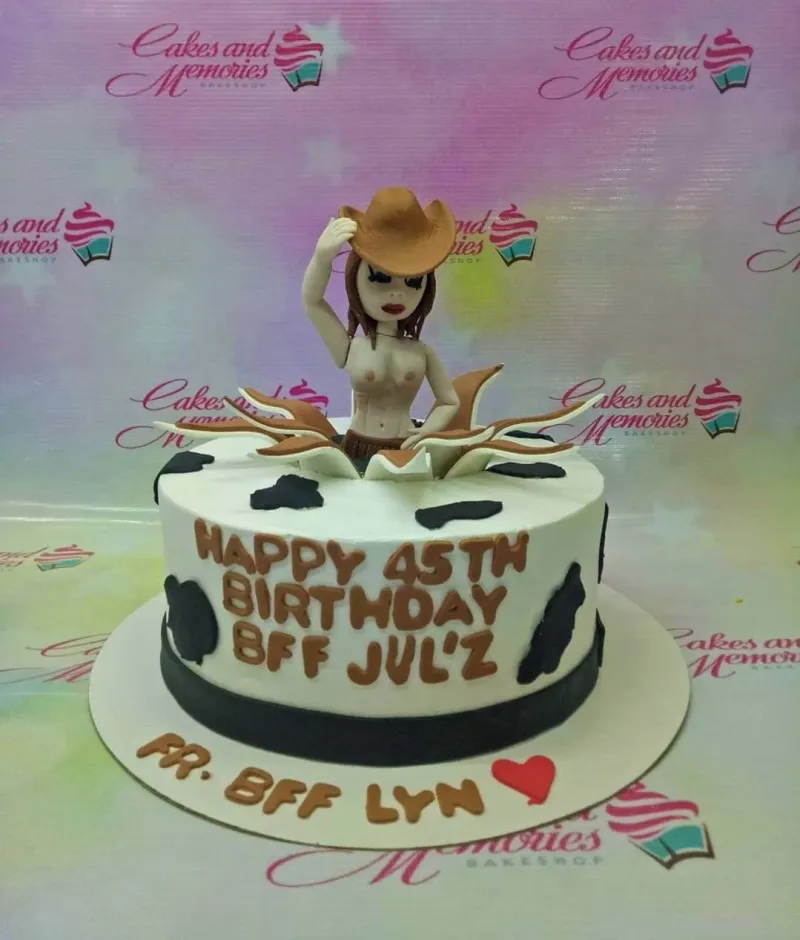 Cowgirl Women Cake Design