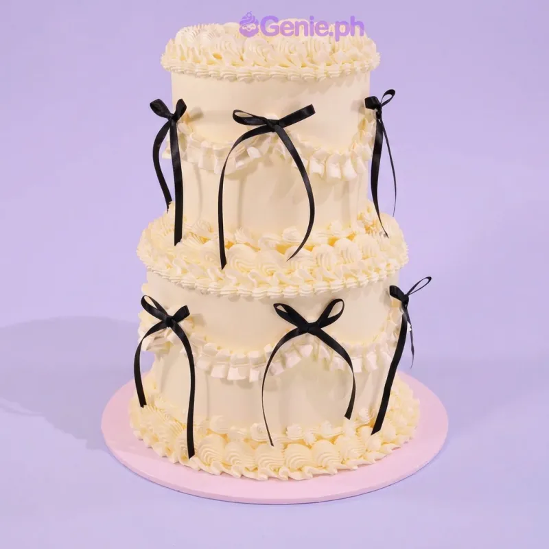 Custom Ribbon Cake Design