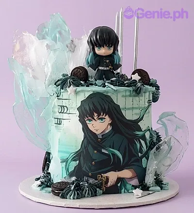 Demon Slayer Muichiro 1 Tier - white, teal, black theme with Muichiro Tokito character figure and Muichiro Tokito characte... Demon Slayer Muichiro 1 Tier - white, teal, black theme with Muichiro Tokito character figure and Muichiro Tokito characte...