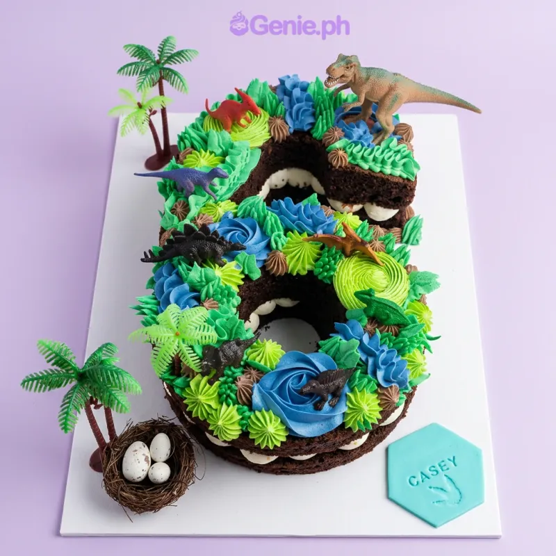 Dinosaur Number Dinosaurs Cake Design