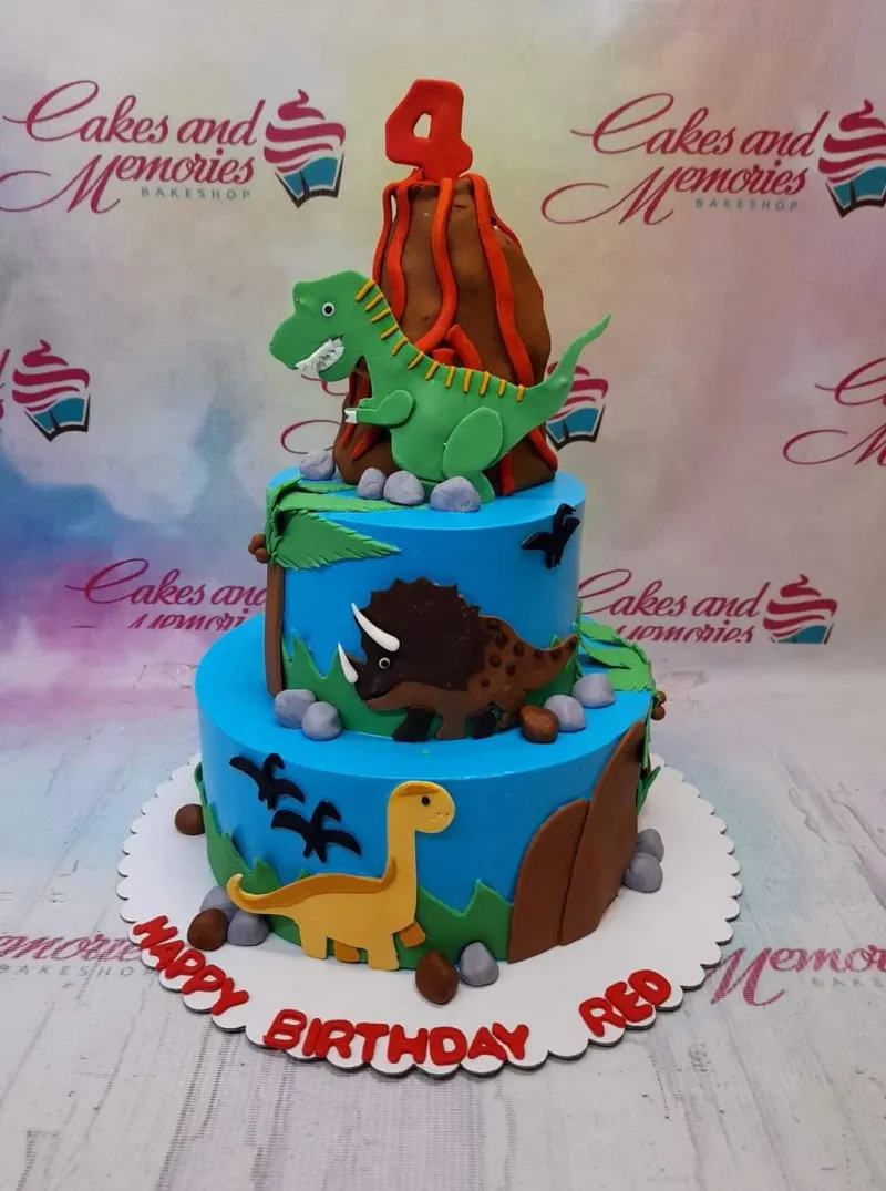 Dinosaur Volcano Dinosaurs Cake Design