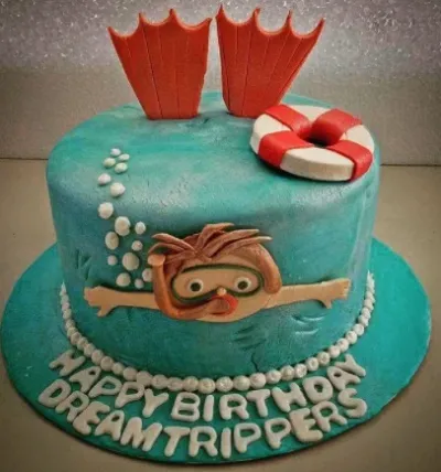 Diver Underwater Beach Cake Design