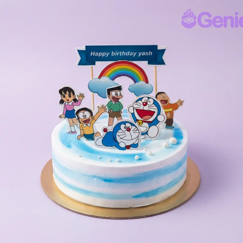 Doraemon Rainbow Cake Design