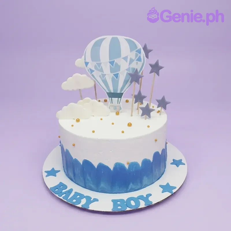 Hot Air Balloon Baby Boy Cake