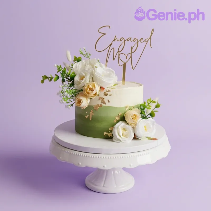 Engaged Floral Cake