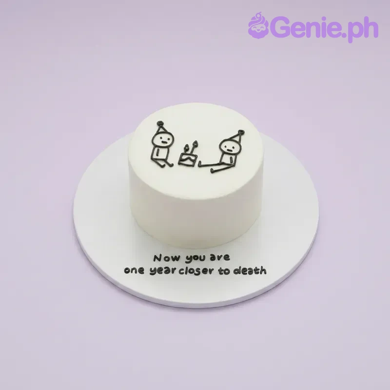 Minimalist Funny Doodle Cake Design Minimalist Funny Doodle Cake Design
