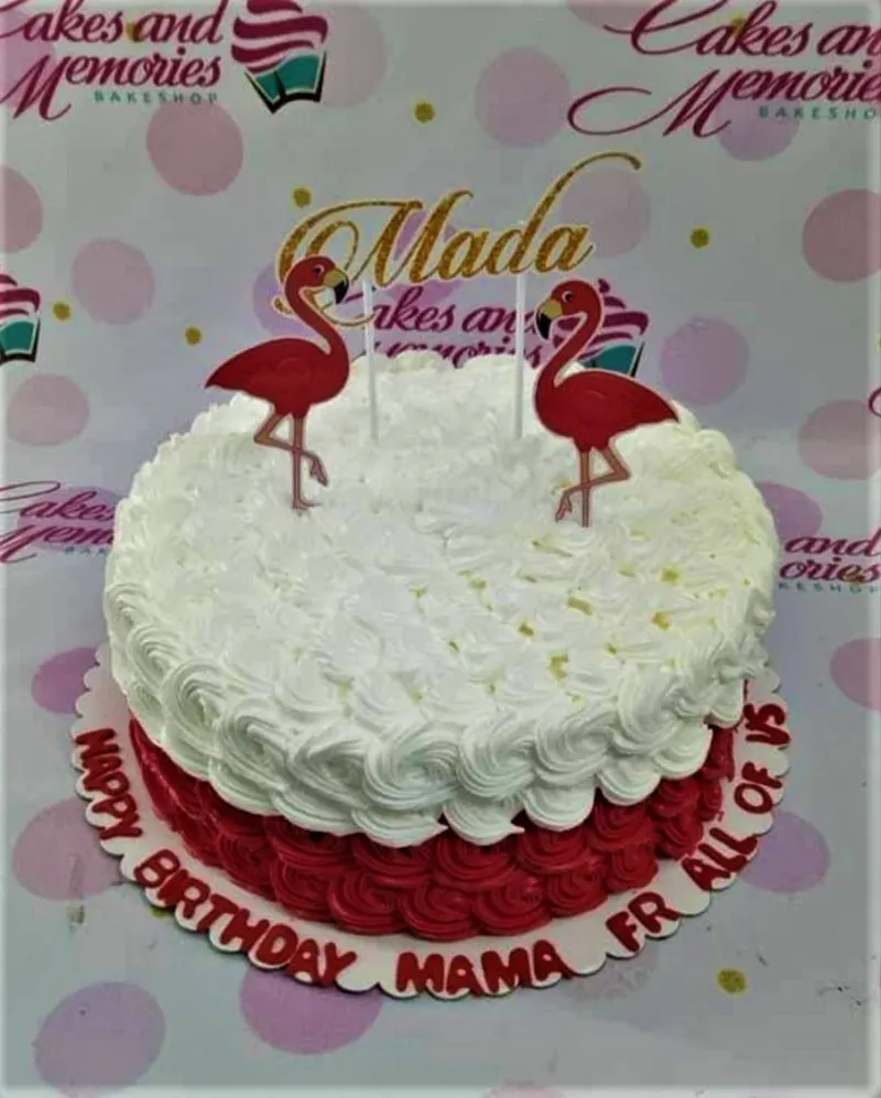 Flamingo Rosette Cake