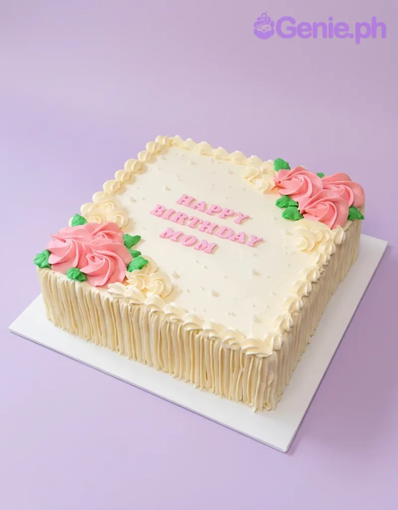 Floral Birthday Rosettes Cake Design