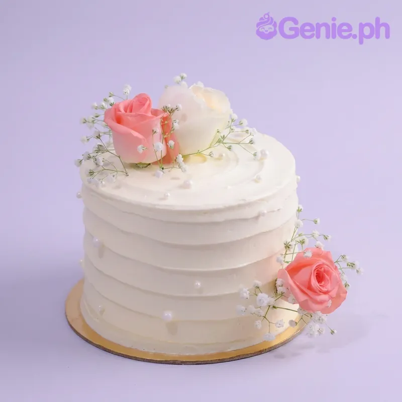 Floral Minimalist Baby Cake Design