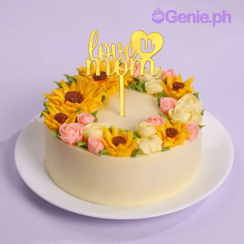 Floral Mom Love Cake Design
