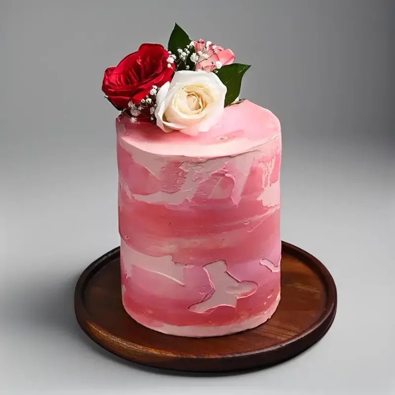 Floral Pink Baby Cake Design