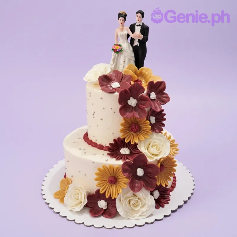 Floral Wedding Bride Cake Design