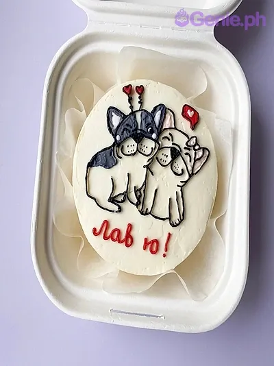 French bulldog love Bento - red theme with red heart on spring French bulldog love Bento - red theme with red heart on spring